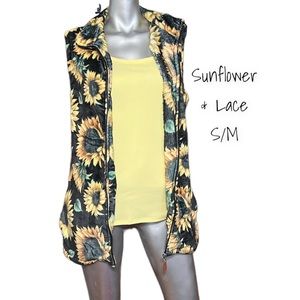 NWOT SUNFLOWER AND LACE SLEEVELESS TANK. S/M. Yellow tank sold separately.